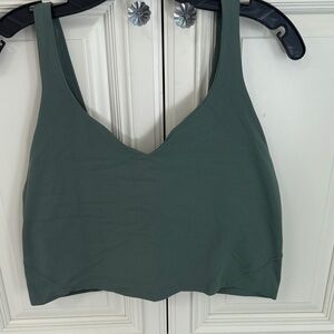 Lululemon Women's Green Cropped Tank Top/Sports Bra